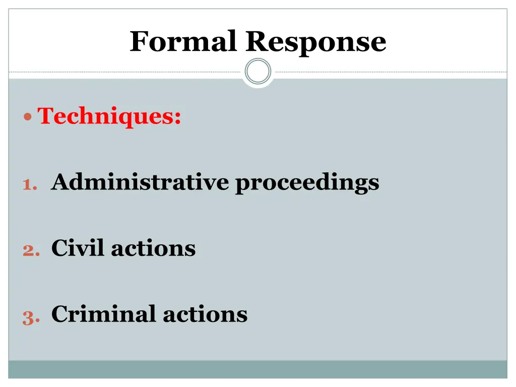 formal response