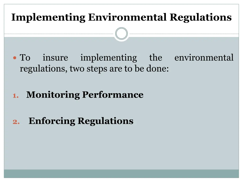 implementing environmental regulations