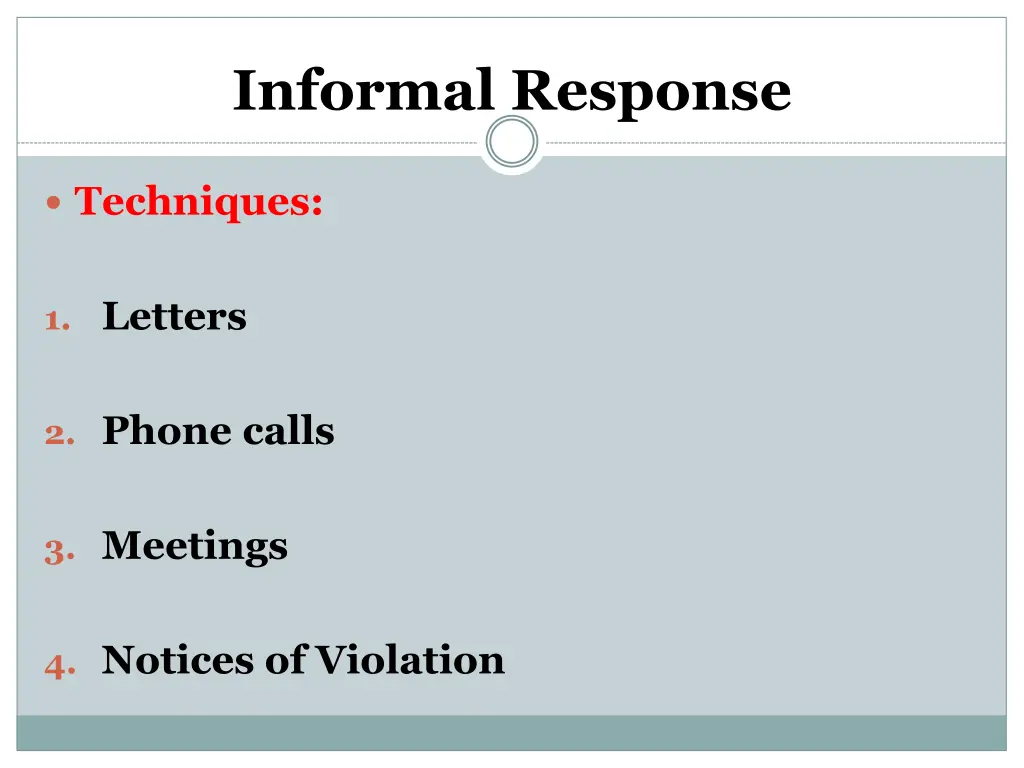 informal response
