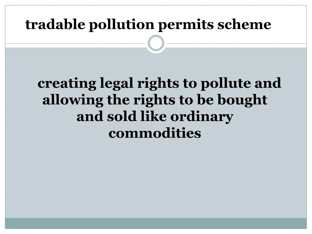 tradable pollution permits scheme