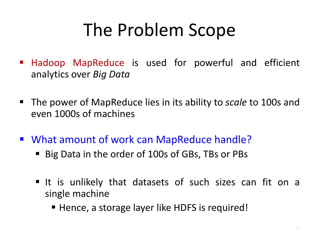 the problem scope