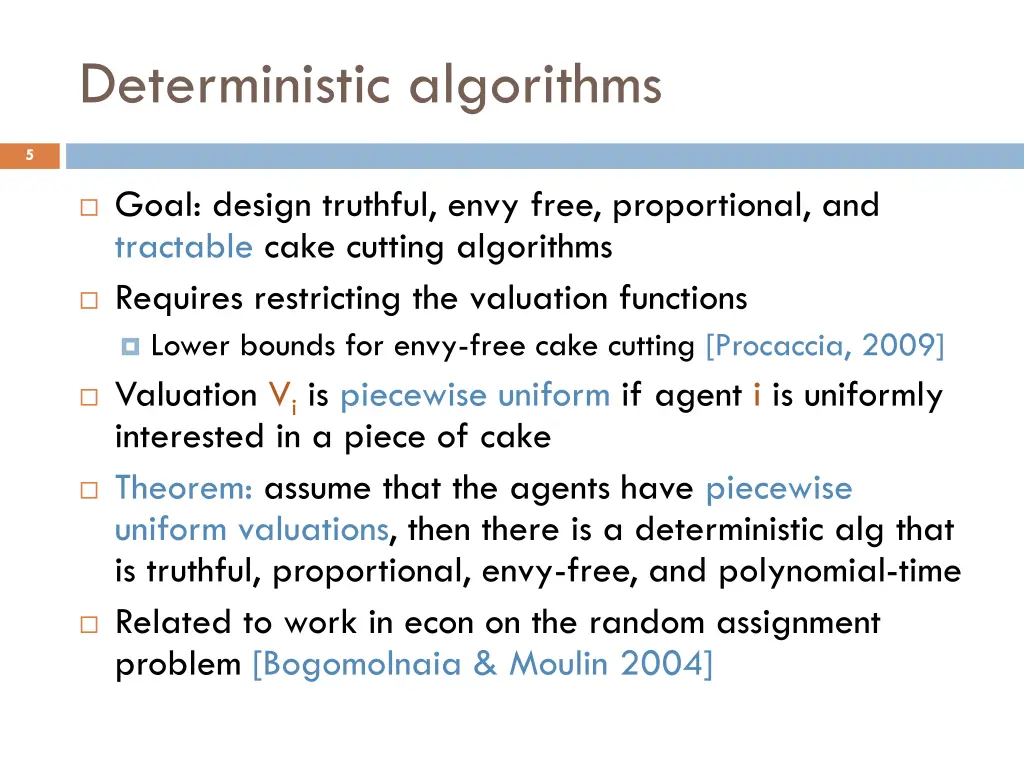 deterministic algorithms
