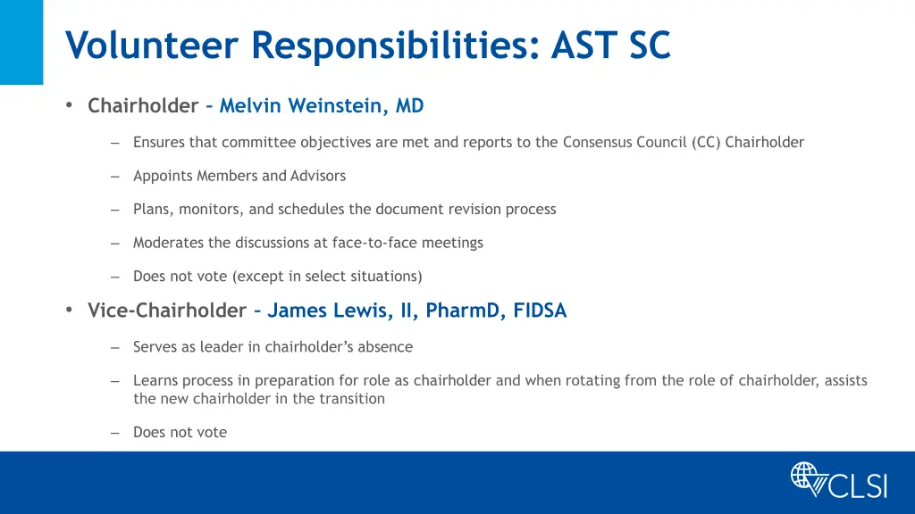 volunteer responsibilities ast sc