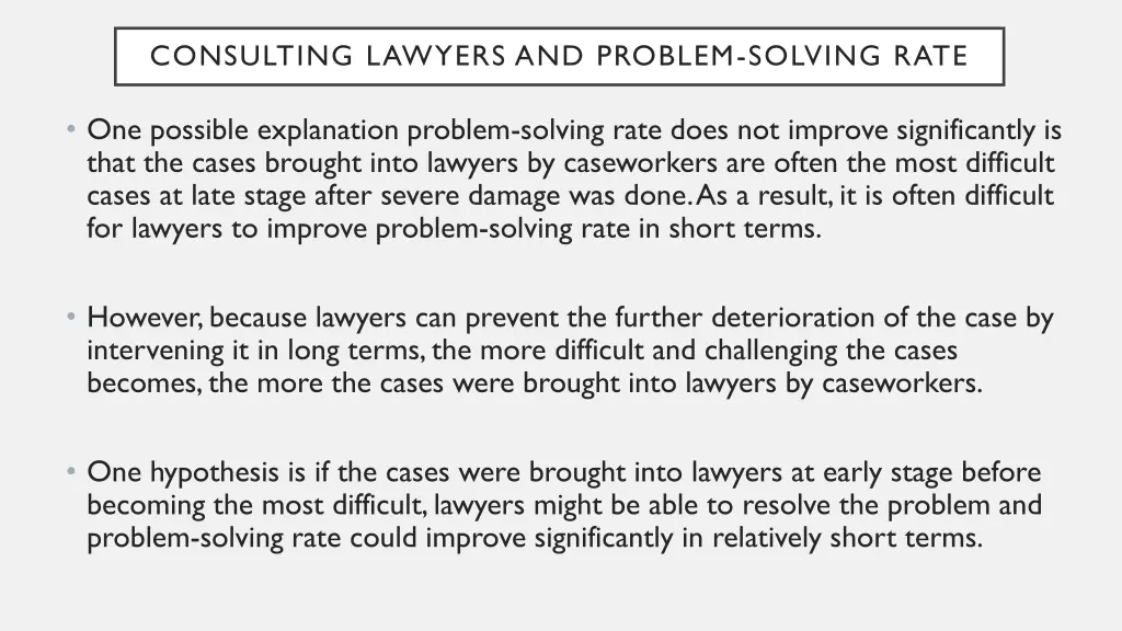 consulting lawyers and problem solving rate 4