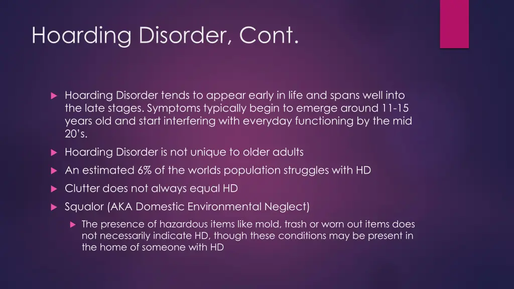 hoarding disorder cont