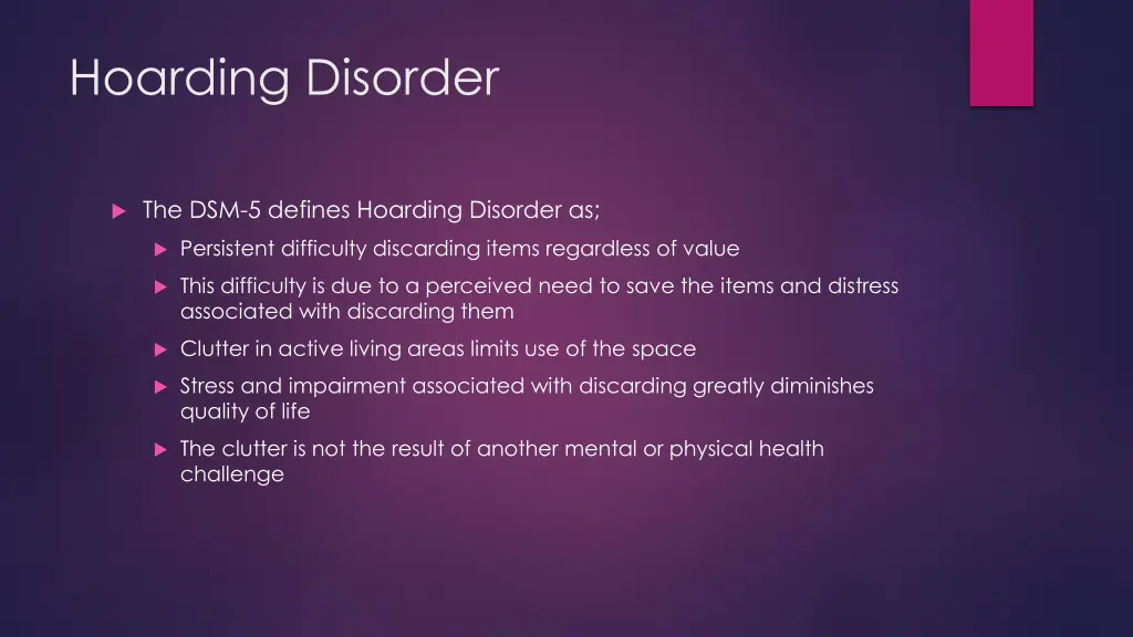 hoarding disorder