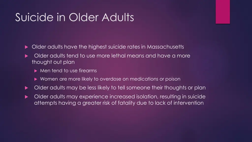suicide in older adults