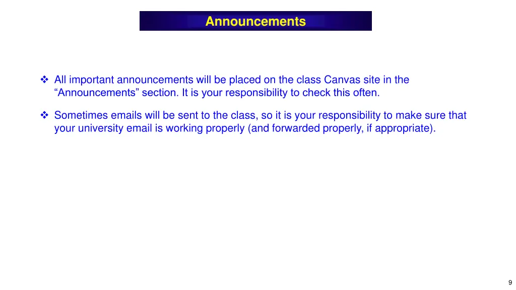 announcements