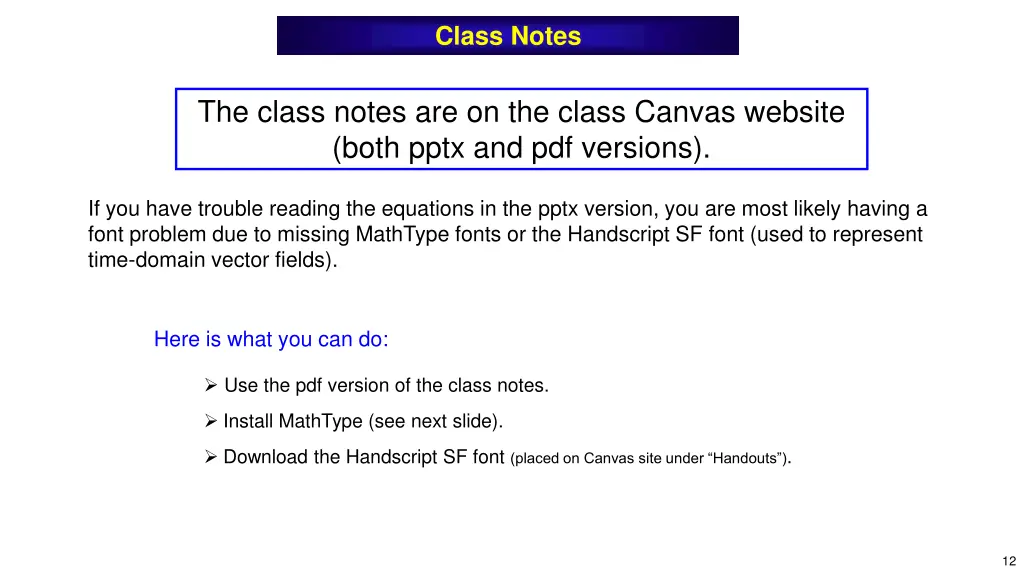 class notes