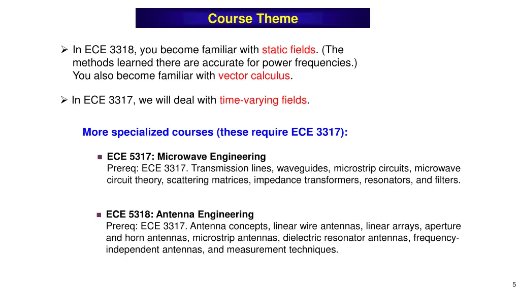 course theme