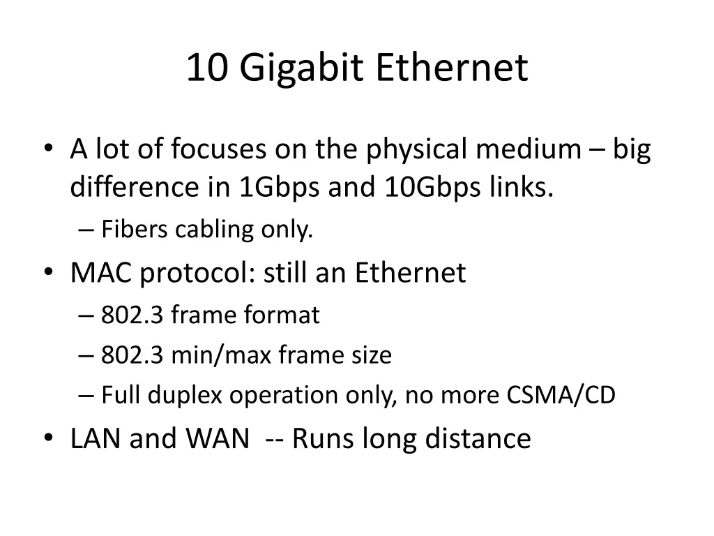10 gigabit ethernet