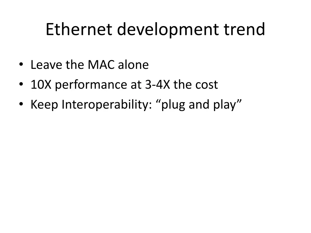 ethernet development trend