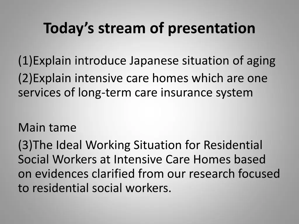 today s stream of presentation