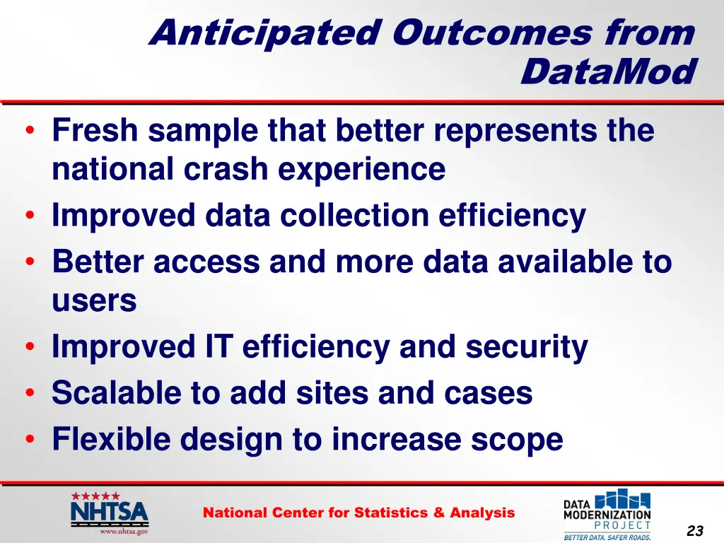 anticipated outcomes from