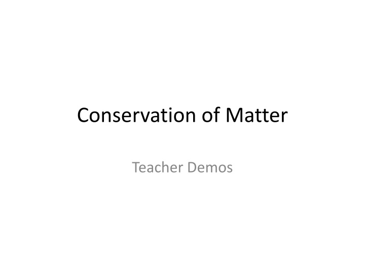 conservation of matter