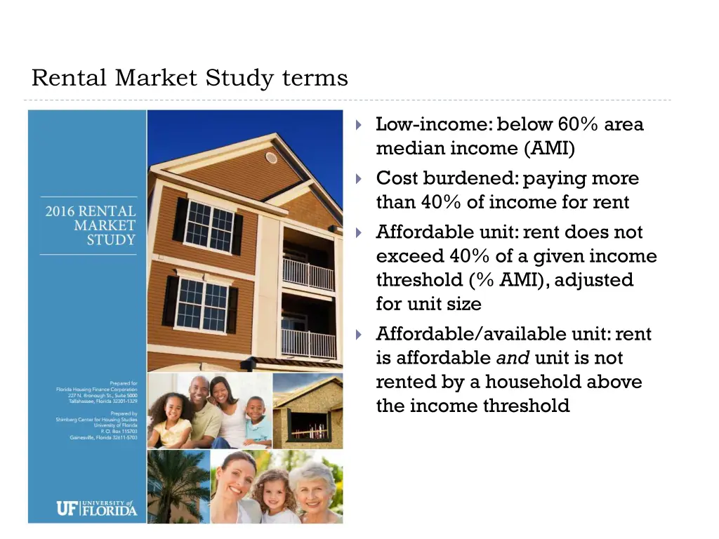 rental market study terms