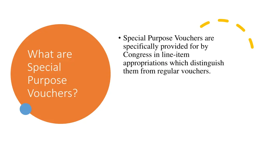 special purpose vouchers are specifically