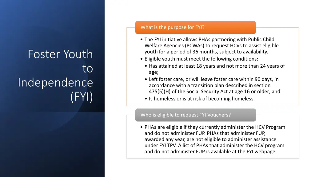 what is the purpose for fyi