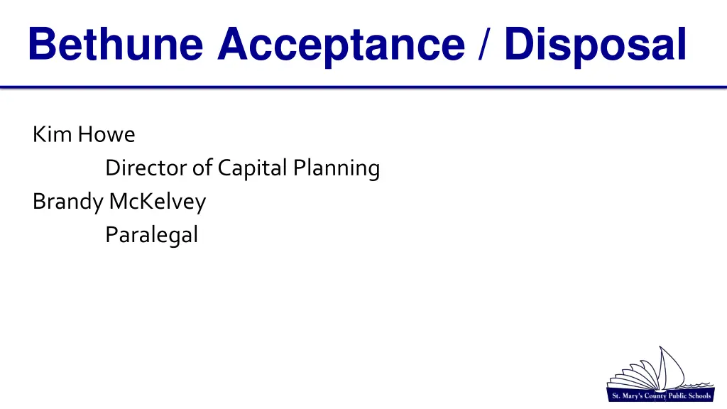 bethune acceptance disposal