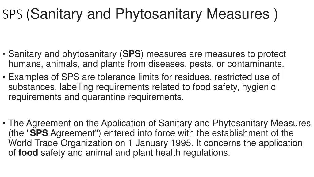 sps sanitary and phytosanitary measures
