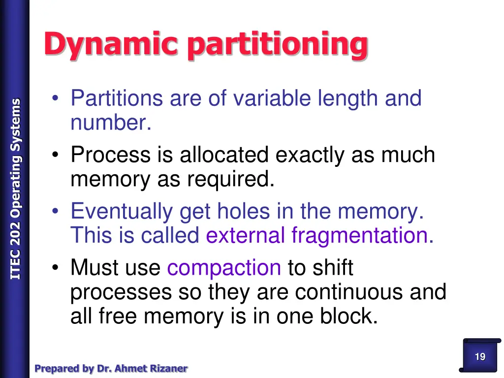 dynamic partitioning