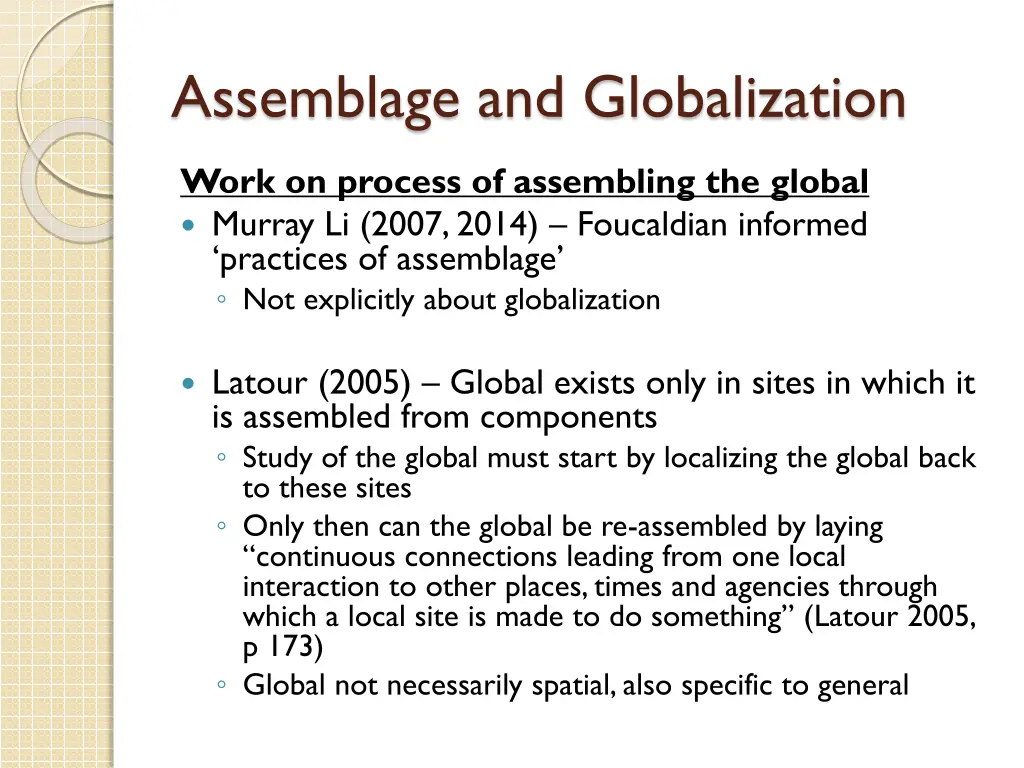 assemblage and globalization 1