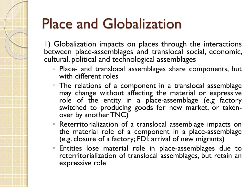 place and globalization