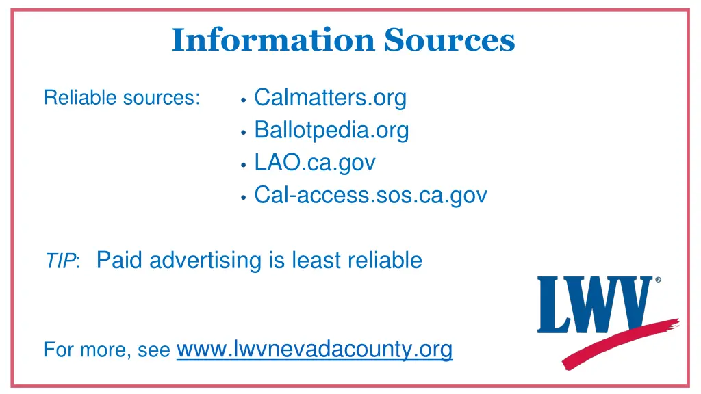 information sources