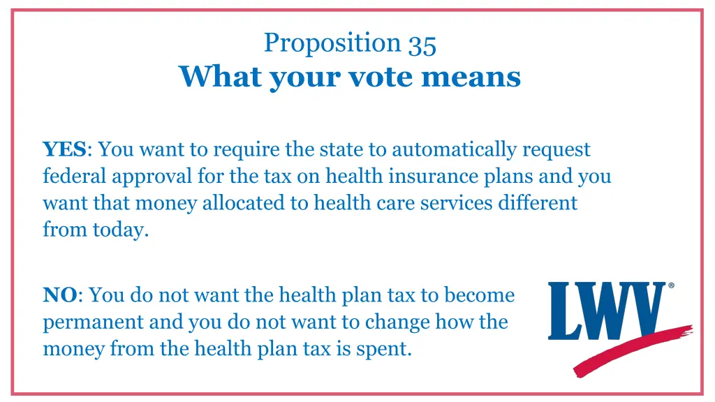 proposition 35 what your vote means