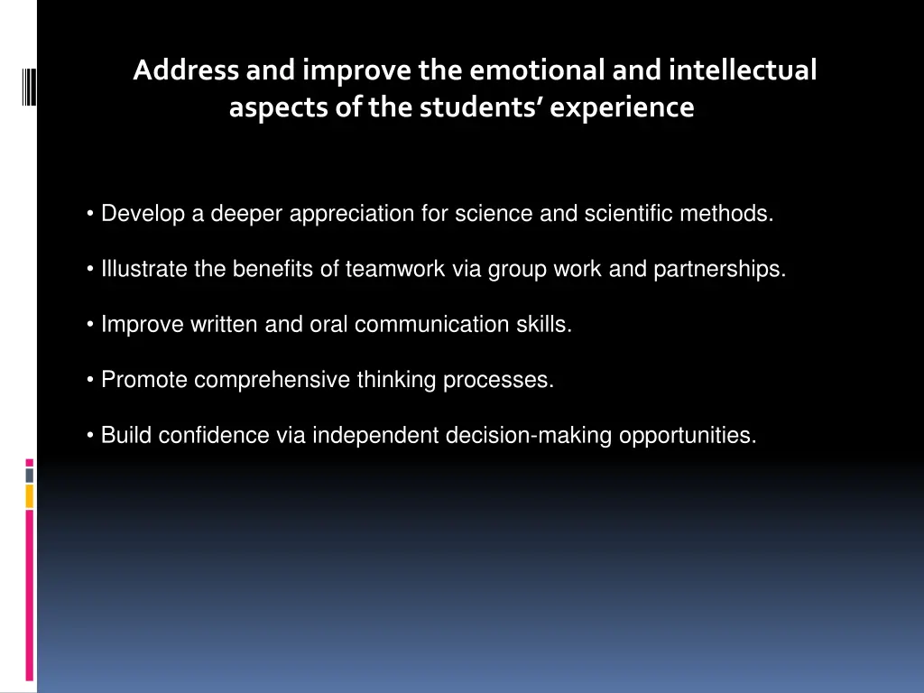 address and improve the emotional