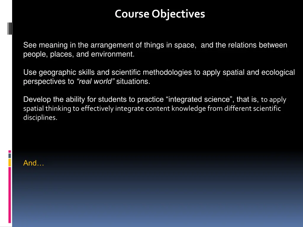 course objectives