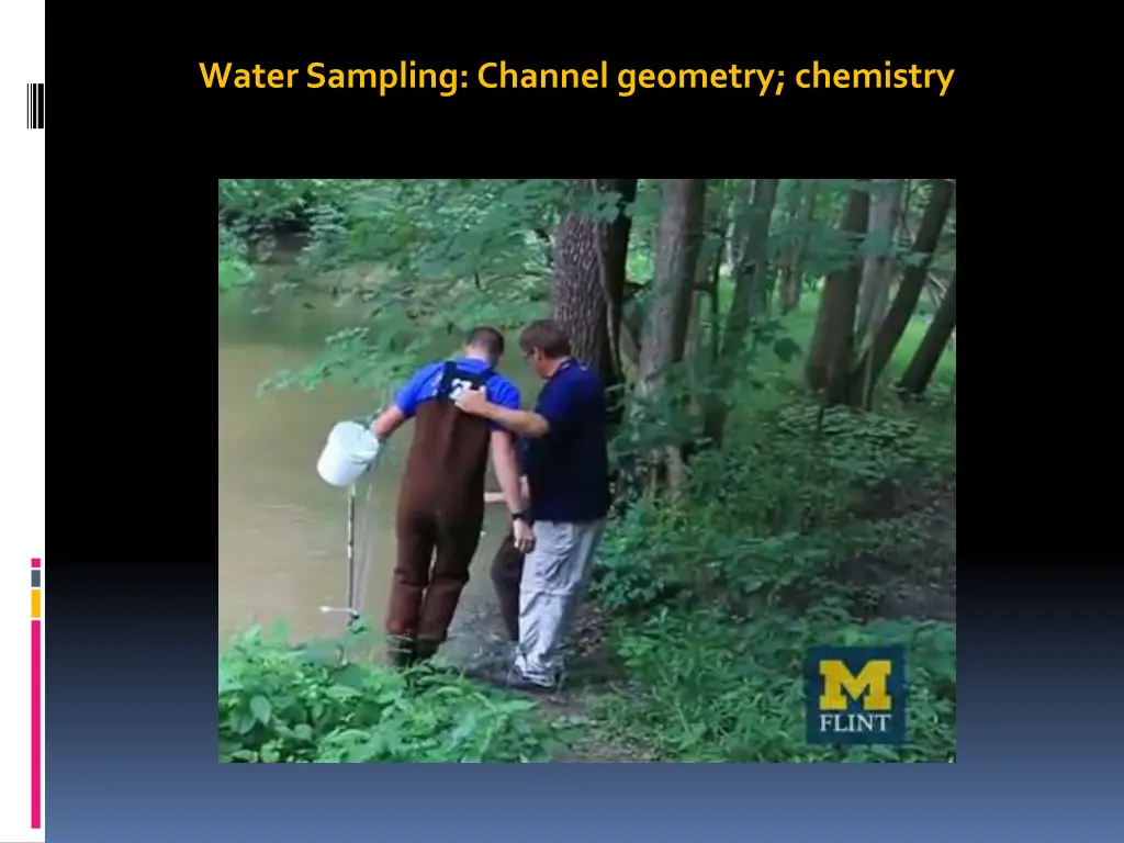 water sampling channel geometry chemistry