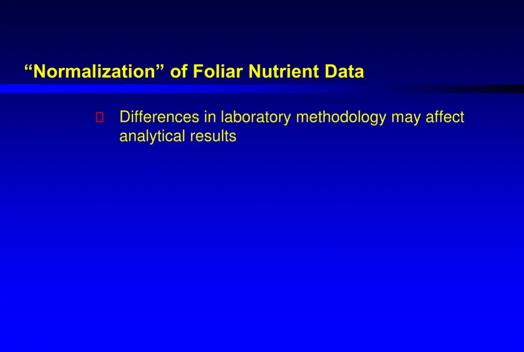 normalization of foliar nutrient data 1