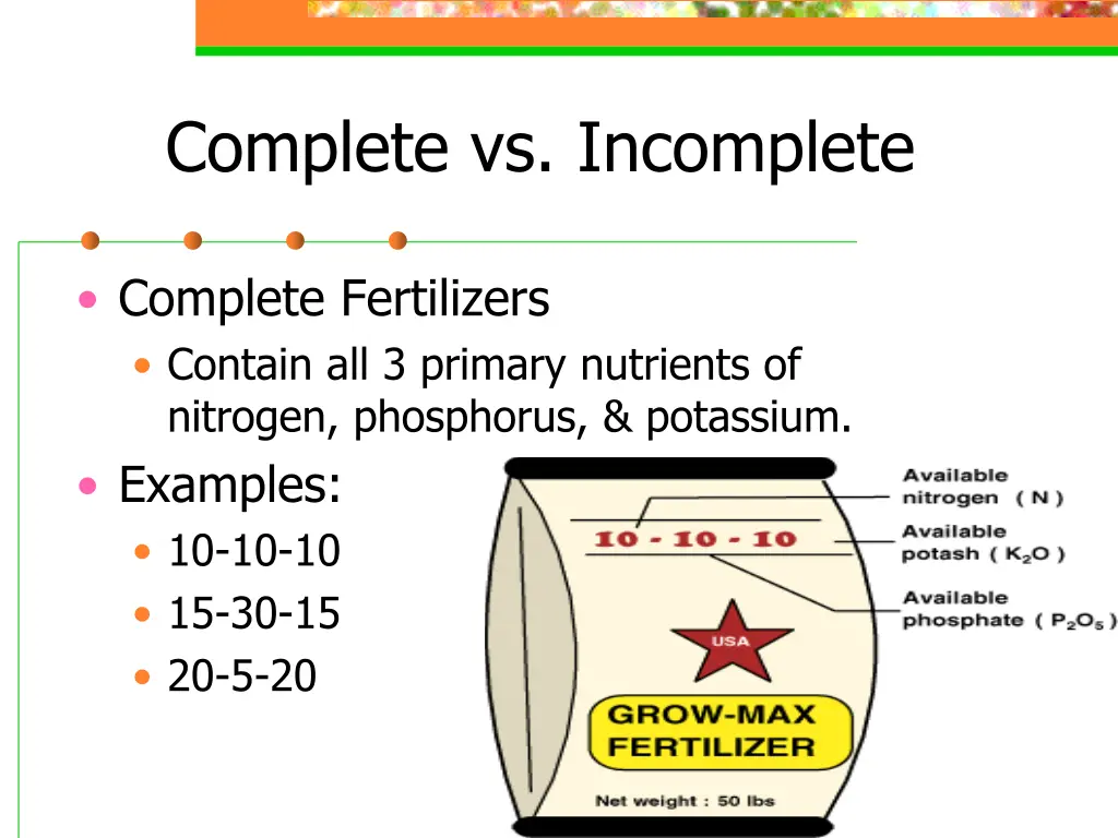 complete vs incomplete