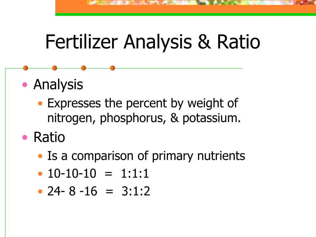 fertilizer analysis ratio