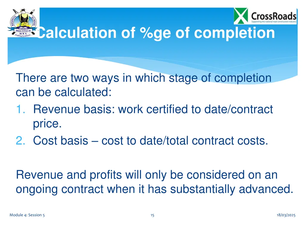 calculation of ge of completion