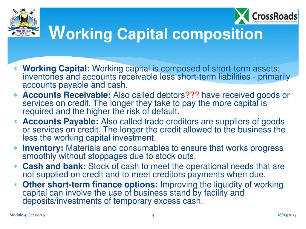 w orking capital composition
