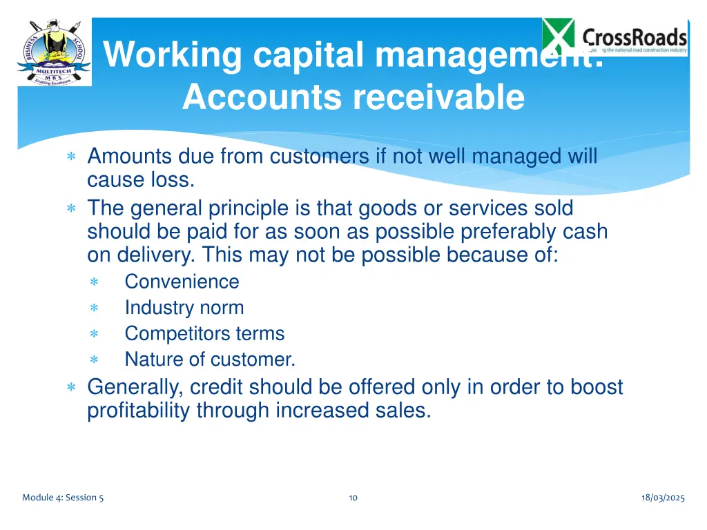 working capital management accounts receivable