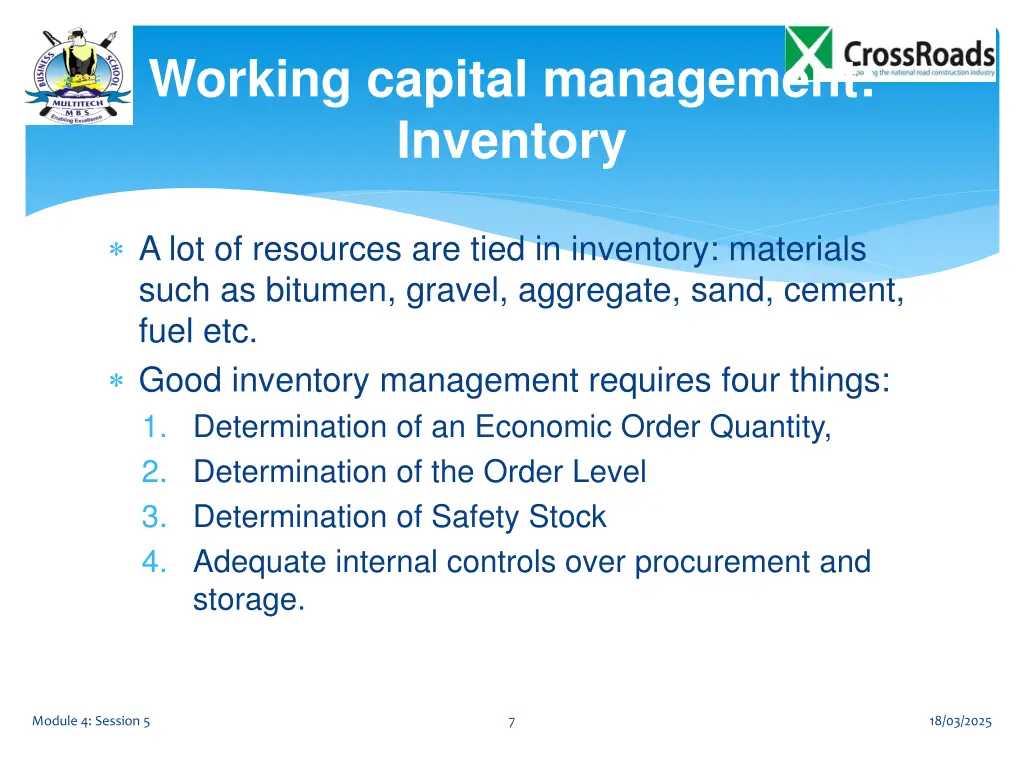 working capital management inventory