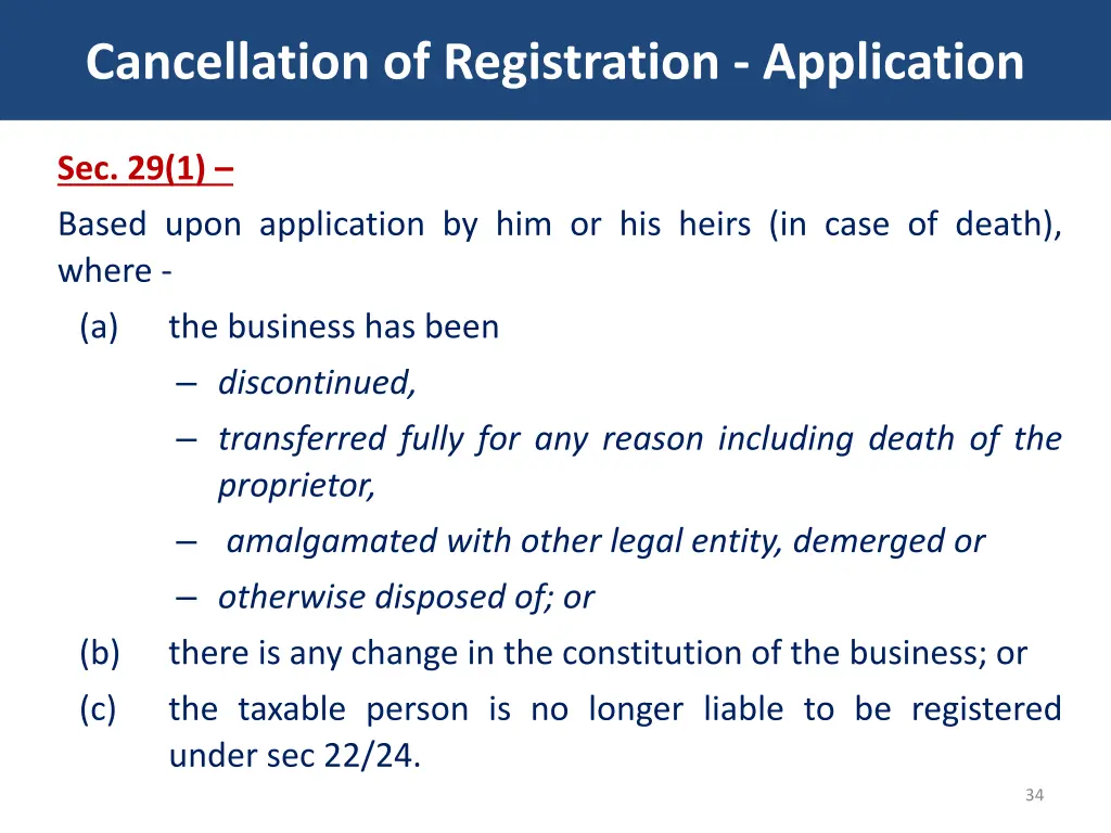 cancellation of registration application