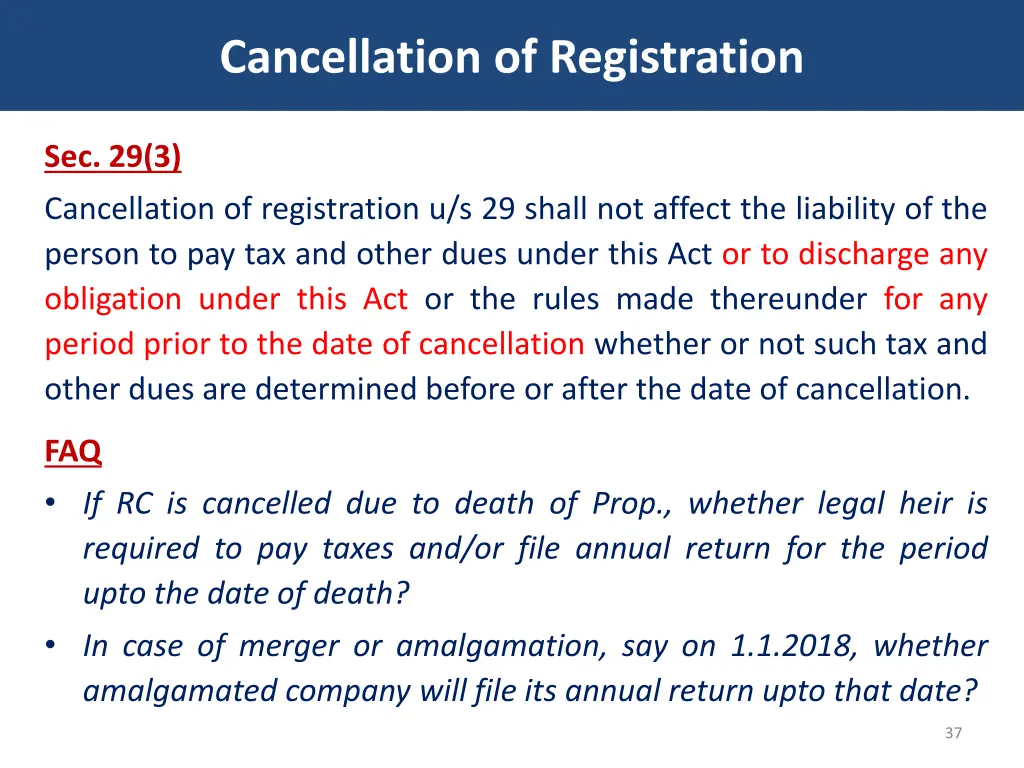cancellation of registration