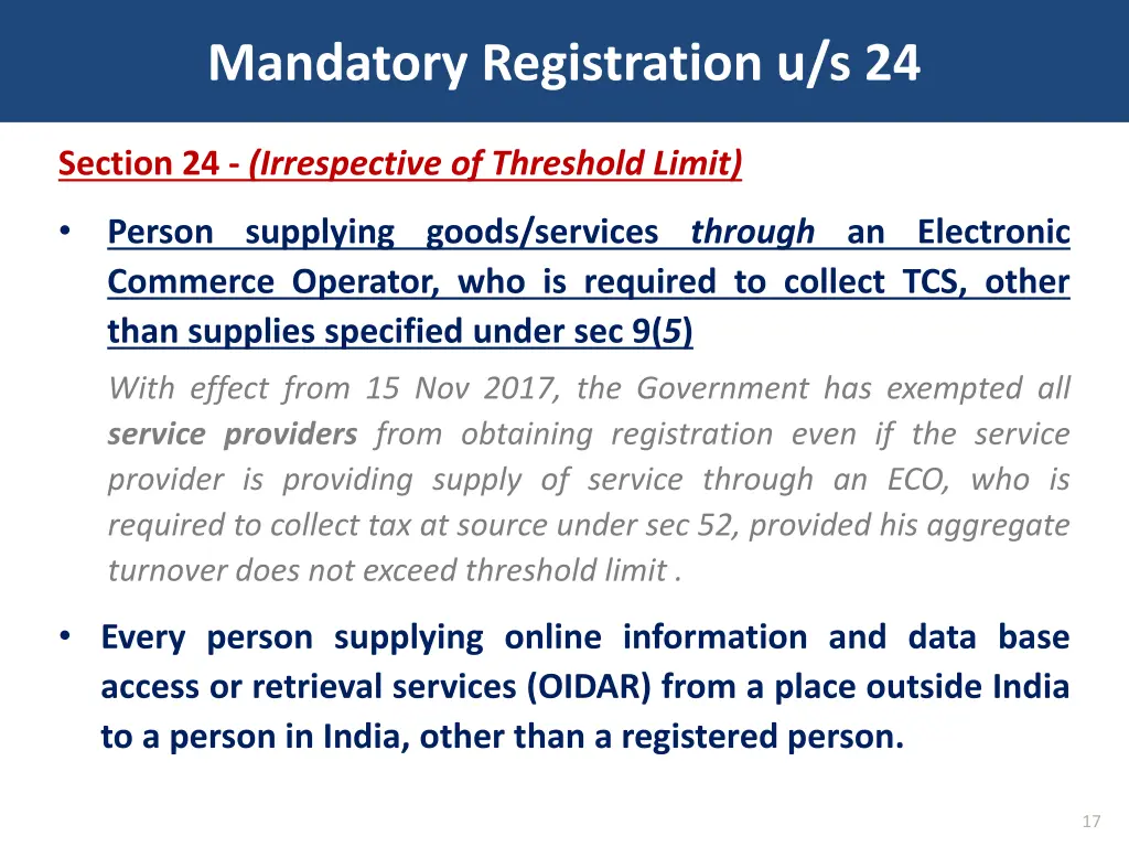 mandatory registration u s 24 4