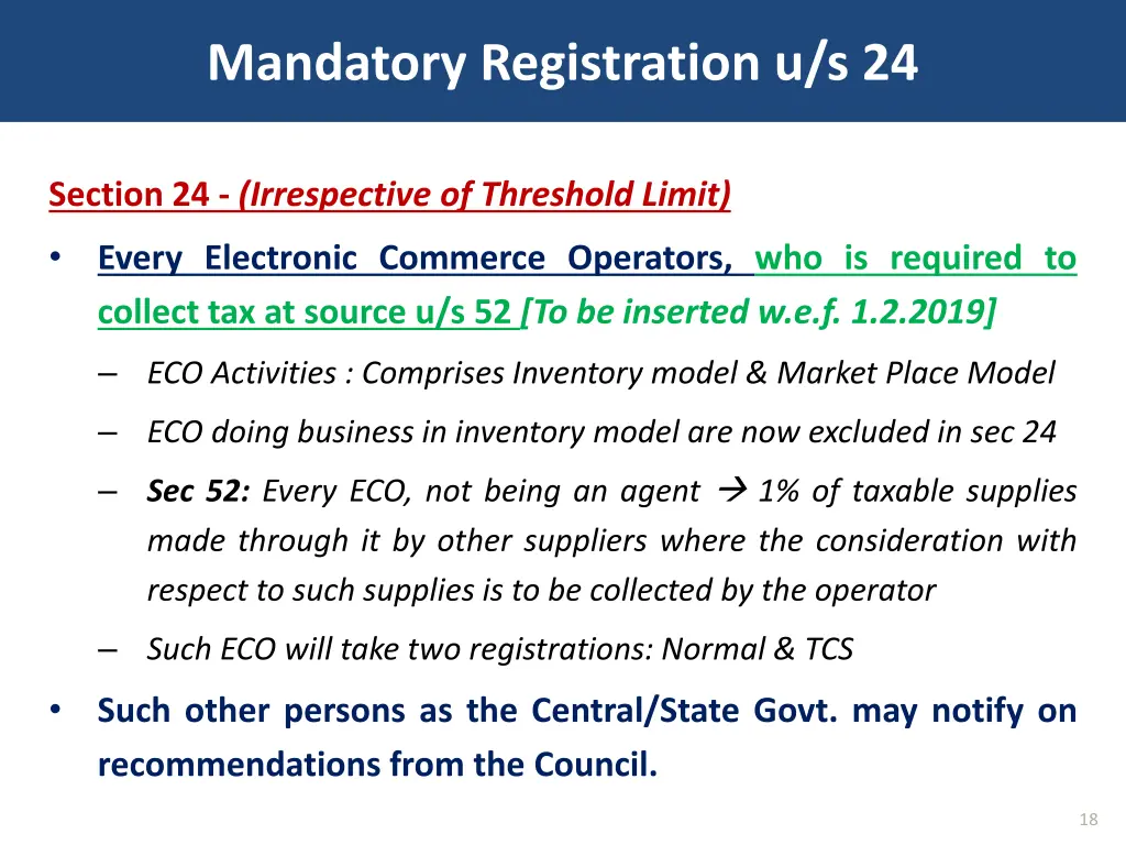 mandatory registration u s 24 5