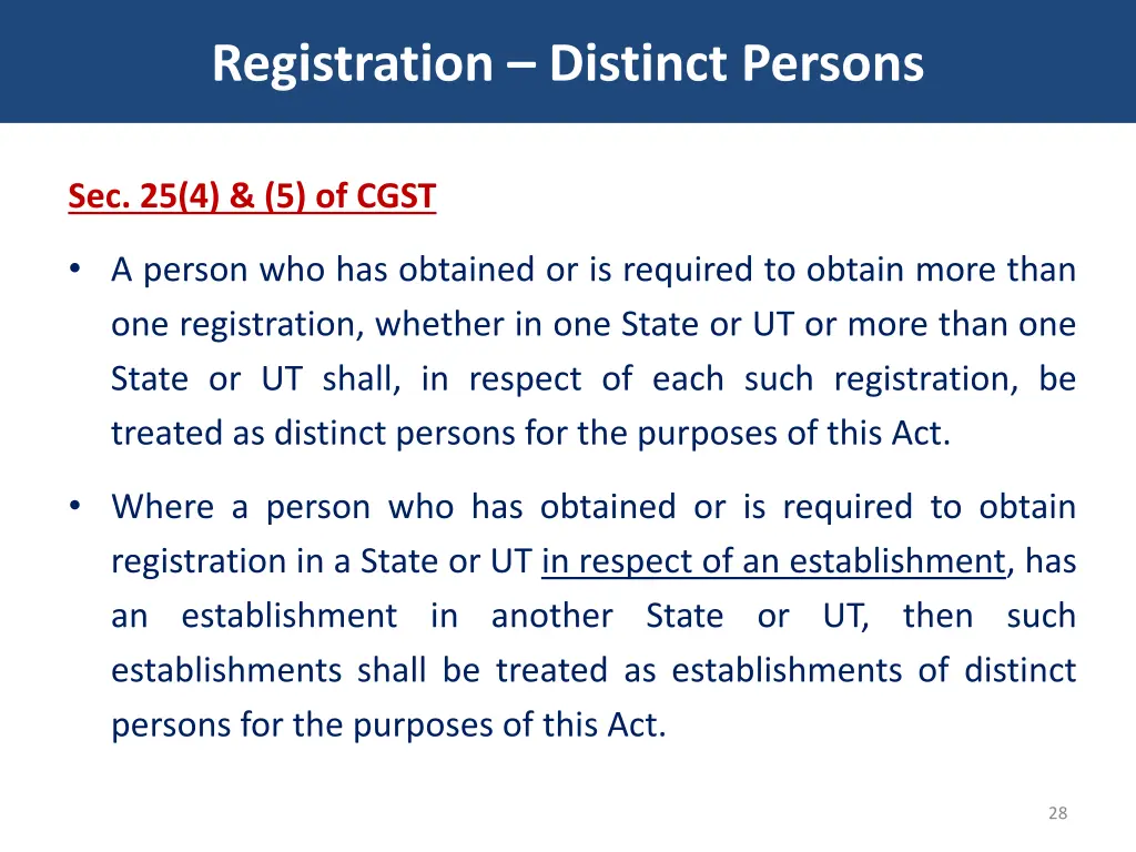 registration distinct persons