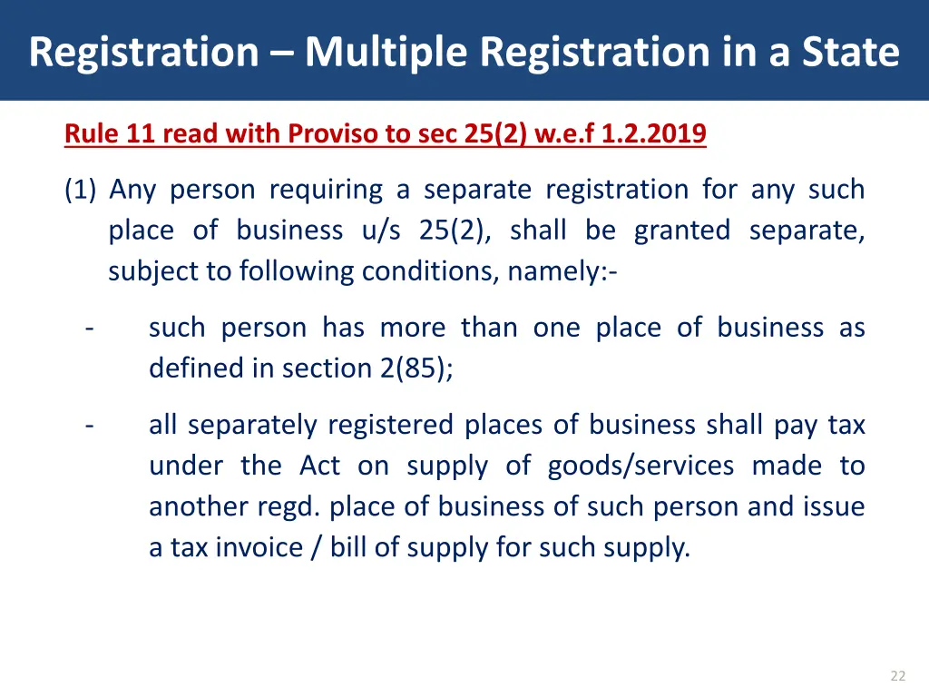 registration multiple registration in a state