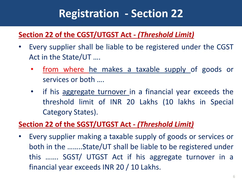 registration section 22