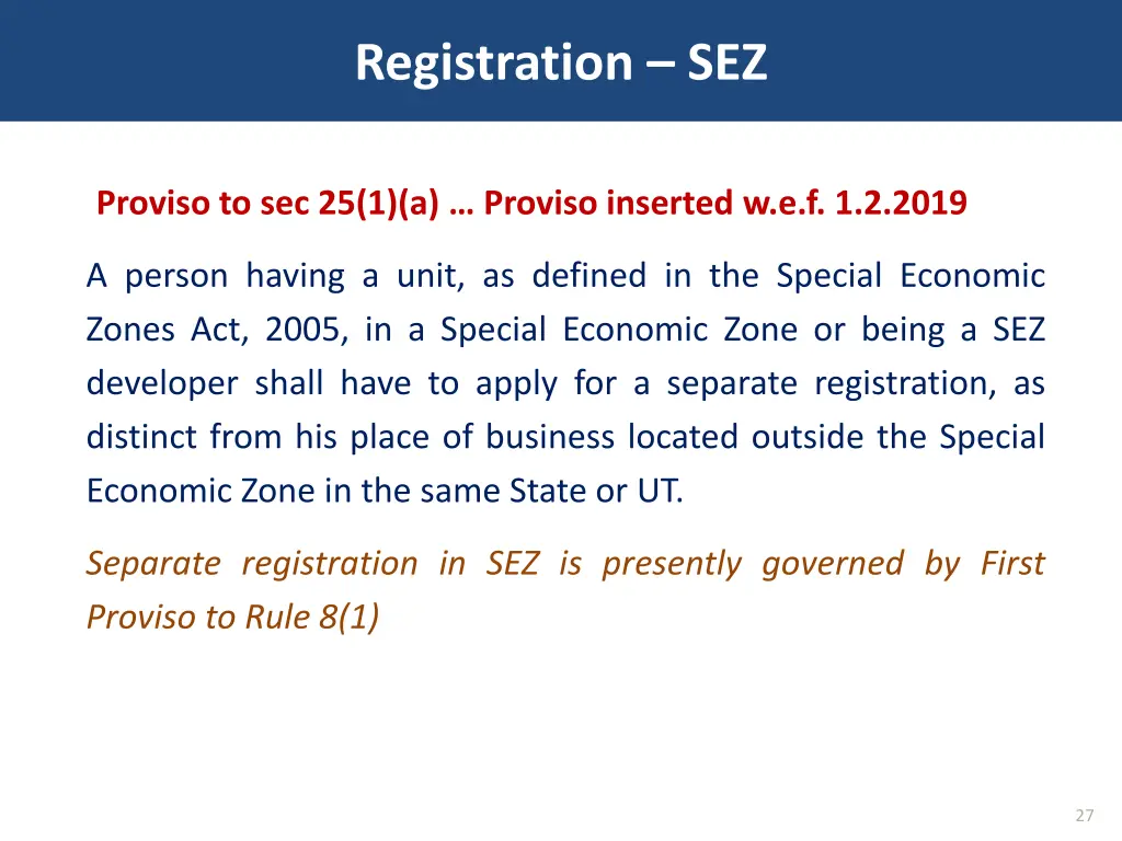 registration sez