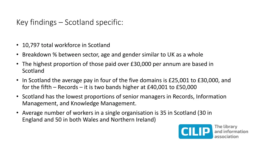 key findings scotland specific