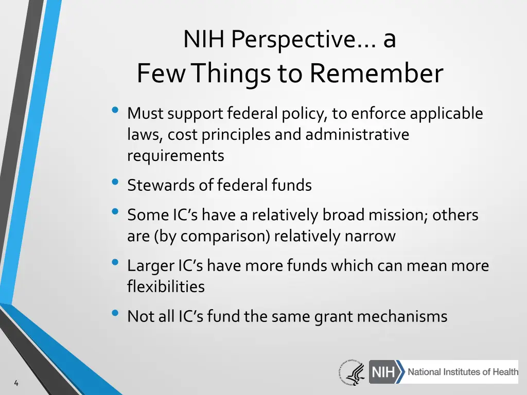nih perspective a few things to remember must
