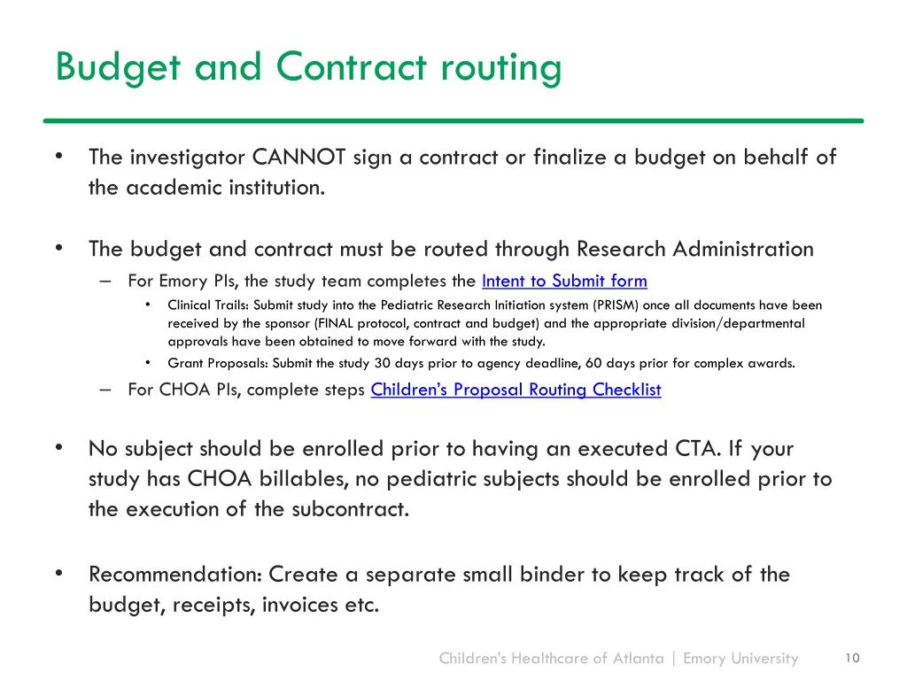 budget and contract routing